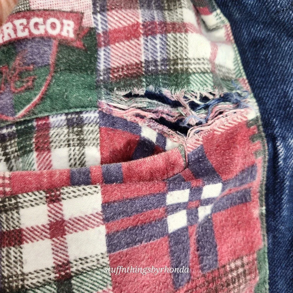 Vintage McGREGOR We Cover The Globe Denim Flannel Lined Winter Coat Size Medium